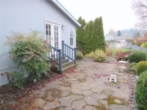 Fully Fenced backyard w/French Door Access off Primary Suite