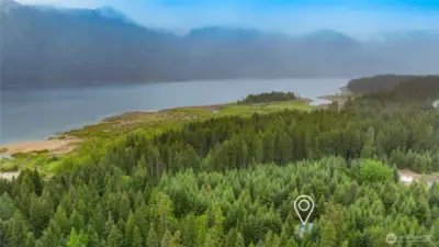 Nestled along one of Washington's beautiful lakes.