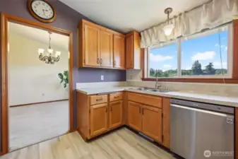 Kitchen has great prairie views.