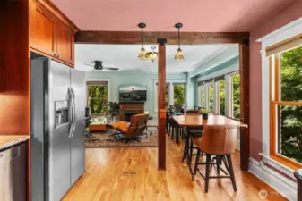 Main living quarters kitchen and breakfast bar