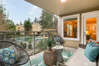 Amazing Balcony overlooking the pool