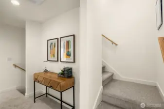 Convenient and stylish powder room with modern fixtures and clean finishes