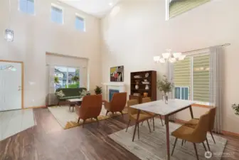 Wow! One more view of the living room and dining room.