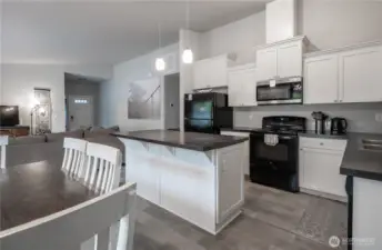Kitchen open to living room