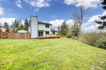 Spacious backyard - ready for gardening, games, & summertime enjoyment!