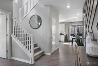 Images of former model home used to demonstrate layout and possible finish choices/upgrades.