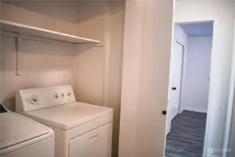 Laundry facilities with newer washer.