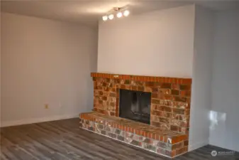 Wood burning fireplace in the Living Room