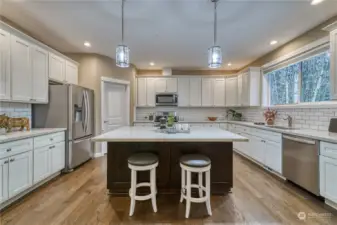 Gourmet kitchen with large island