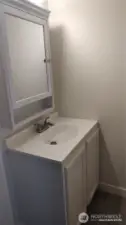 New vanity in powder bath upstairs.