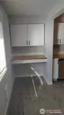 Kitchen work station desk.