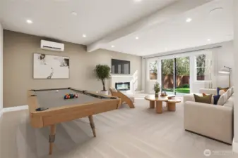 Lower level rec room has endless options to entertain and opens to the large fully landscaped and fenced lawn w/sprinklers.