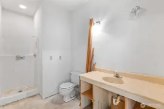 Bathroom in garage