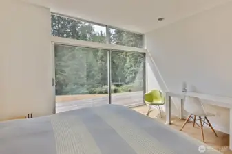 Floor to ceiling windows maximize the light.