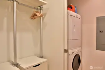 Washer & Dryer live here. Mechanicals for in floor heat & Rinnai tankless hot water heater are across from the W&D