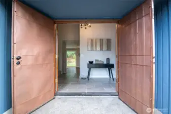Wonderful double storm doors with full lock system for breeze enjoyment into the night!