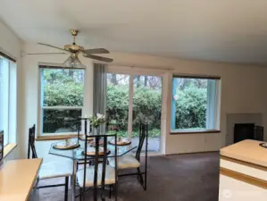 Light & Bright with corner wall of windows.