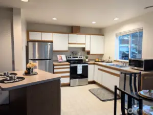 Stainless steel appliances.