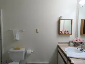 Spacious primary bath for all your stuff.