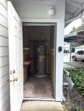 Exterior closet area.