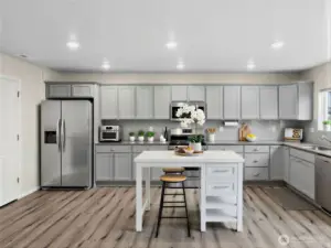 Large pantry, gas range and tons of cabinet space
