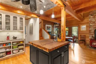 Custom built island with storage