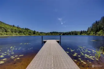 Community Dock on Sixteen Lake. Stocked with trout. Electric motors only.