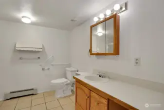 Three quarter bath on lower level.