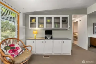 Built in storage for all dining and collectible needs.