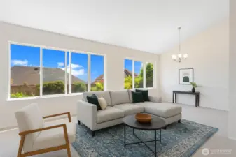 Living room looking to the southeast into the back yard (with different virial staging).