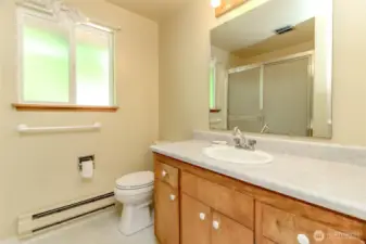 Three-Quarter bathroom is spacious.