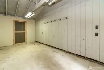 The shed attached to the back of the garage has power and 2 entrances.