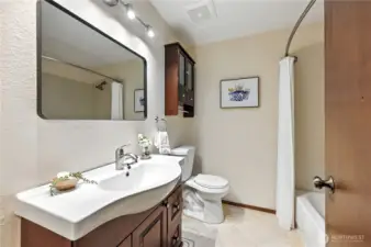 Updated main hallway bath.