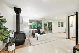 This lower level could easily be renovated into a mother-in-law unit!