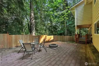 Enjoy fires year-round in the paved back area!