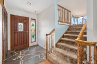 Entry with Slate floors.