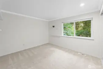 Another of the 4 bedrooms, this one faces west overlooking the backyard. Closets to the right just out of the shot.