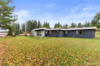 Spacious exterior spaces with room to garden, play and take in view.