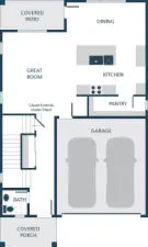 Image is a Rendering   Photographs are for illustrative purposes only. Features, finishes, interior/exterior colors, landscaping and floorplan shown may vary from actual homes built.