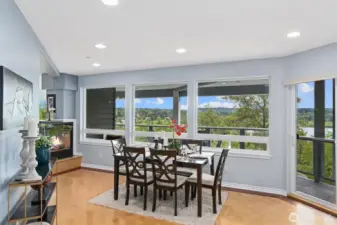 Dining Room can fit 6-8 people