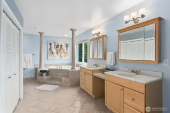 Primary Bathroom w/ dual head walk-in shower