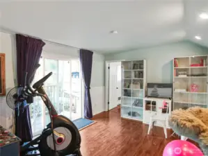 Sliders to access the fully fenced yard