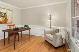 Main floor features an office, dining, living and family room as well as the kitchen with an eating space.