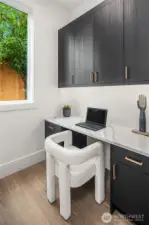 Computer Station niche off kitchen/dining area