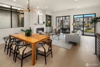 Living and dining area on main level