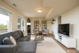 Downstairs bedroom is virtually staged
