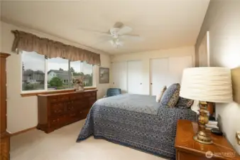 Primary bedroom features two closets