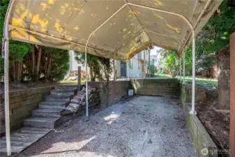 Grandfathered in covered and gated parking area - perfect for a boat or RV