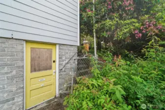 Downstairs exterior entrance.