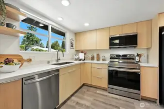 Refreshed kitchen with Stainless Steel appliances.